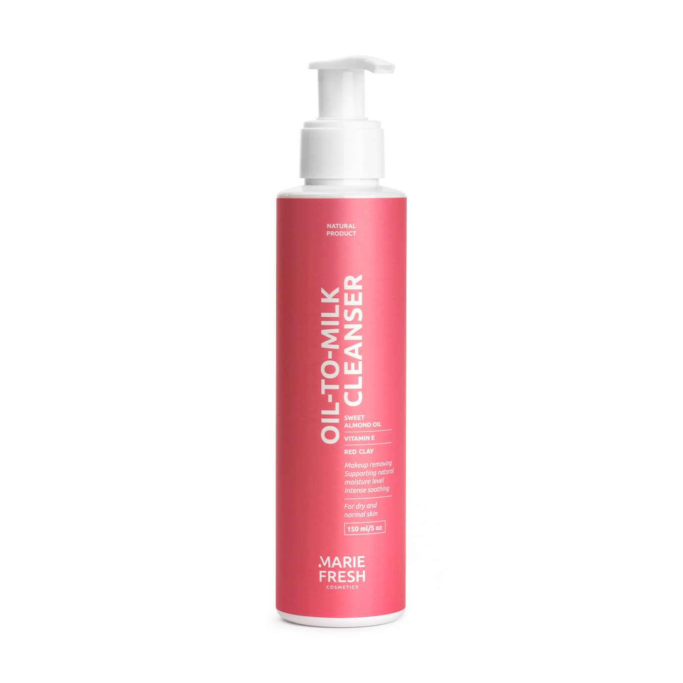 Гідрофільна олія для обличчя Marie Fresh Cosmetics Oil-to-milk Cleanser для сухої та нормальної шкіри, з олією макадамії, 150 мл