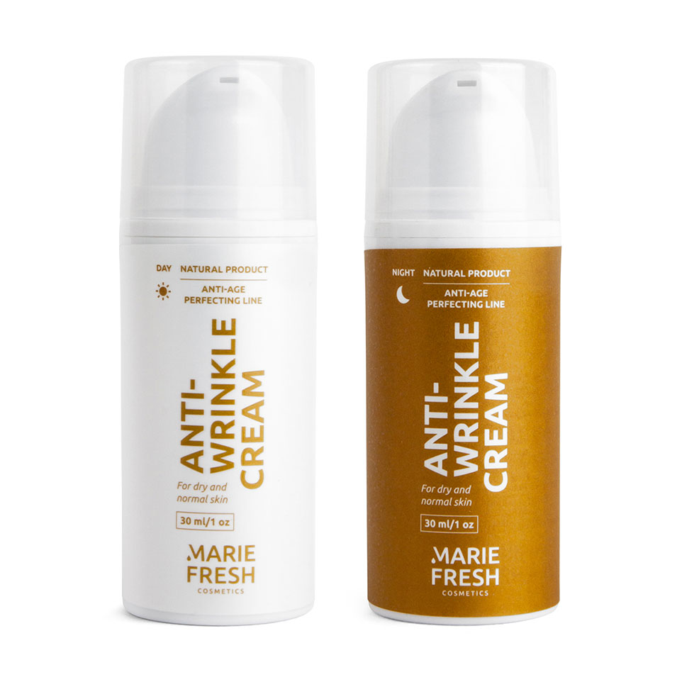 Набір для догляду за обличчям Marie Fresh Cosmetics Anti Wrinkle (денний крем, 30 мл + нічний крем, 30 мл)