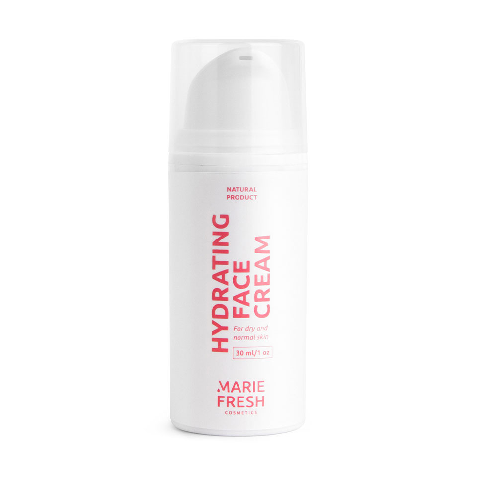 Зволожувальний крем для обличчя Marie Fresh Cosmetics Hydrating Face Cream для сухої та нормальної шкіри, з гіалуроновою кислотою, 30 мл